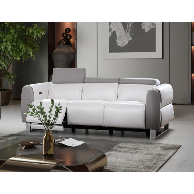 Global Furniture USA White grey Power Reclining Sofa Wayfair